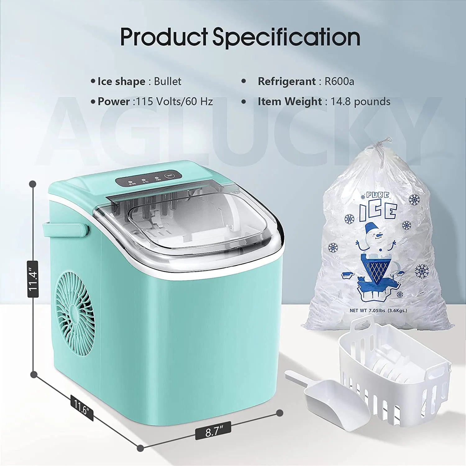 Protable Ice Maker Machine with Handle