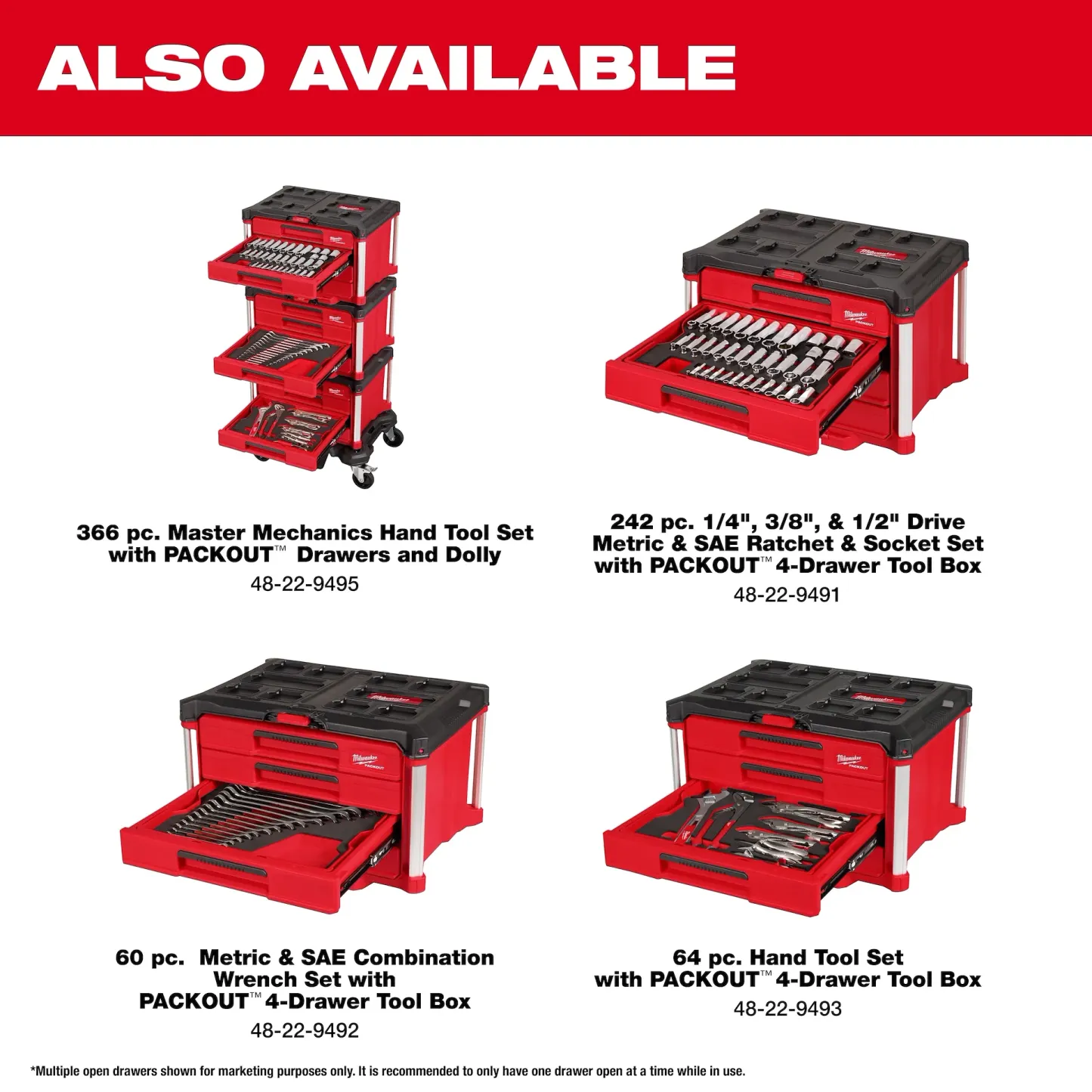 366pc. Master Mechanics Hand Tool Set with PACKOUT™ Drawers and Dolly