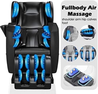2024 Massage Chair, Full Body Zero Gravity Massage Chair with 8 Fixed Massage Rollers, 6 Auto Modes, Waist Heated, Bluetooth Speaker