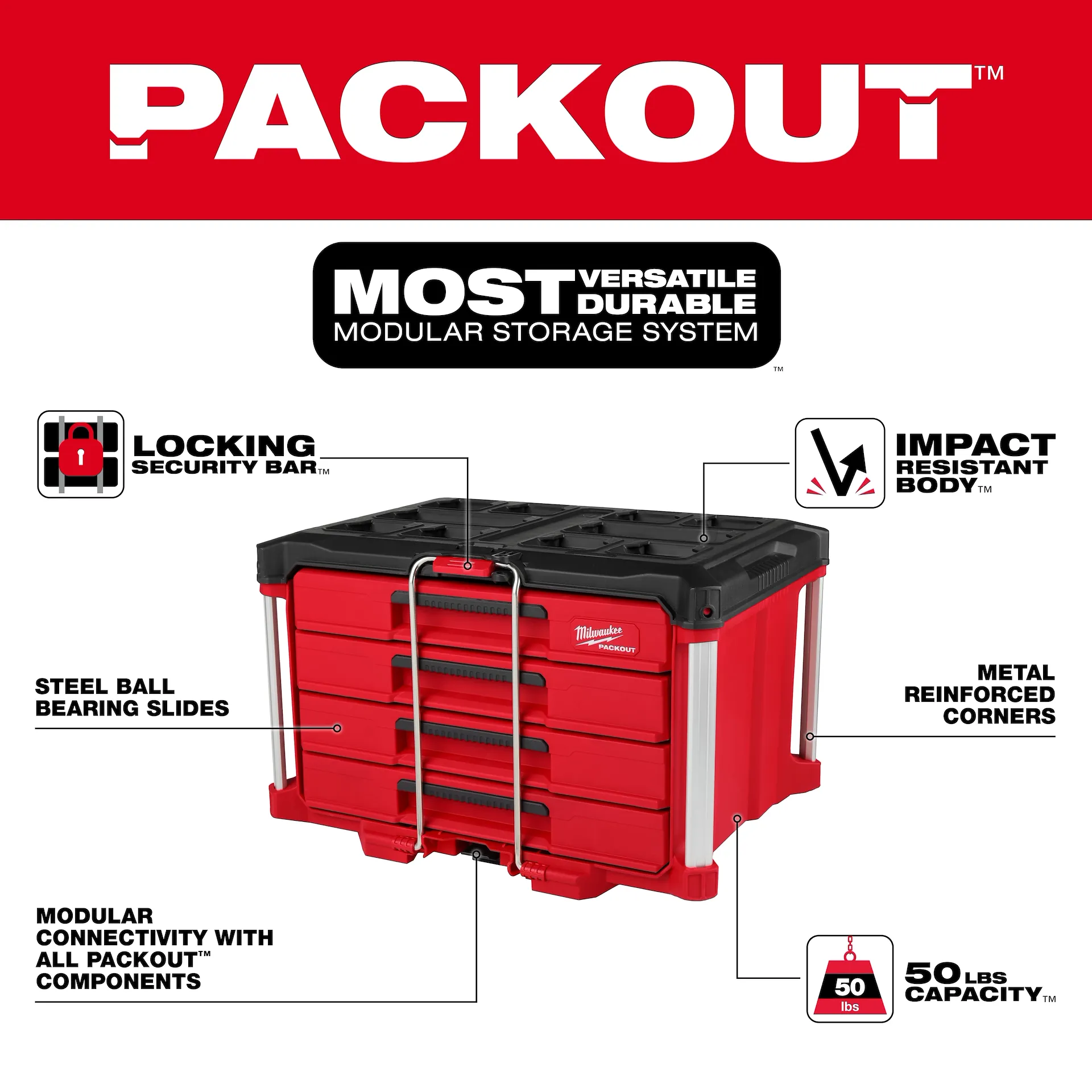 366pc. Master Mechanics Hand Tool Set with PACKOUT™ Drawers and Dolly