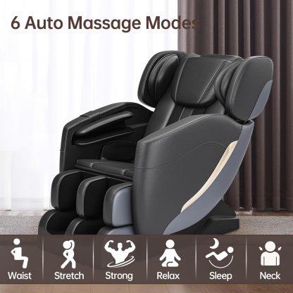 2024 Massage Chair, Full Body Zero Gravity Massage Chair with 8 Fixed Massage Rollers, 6 Auto Modes, Waist Heated, Bluetooth Speaker