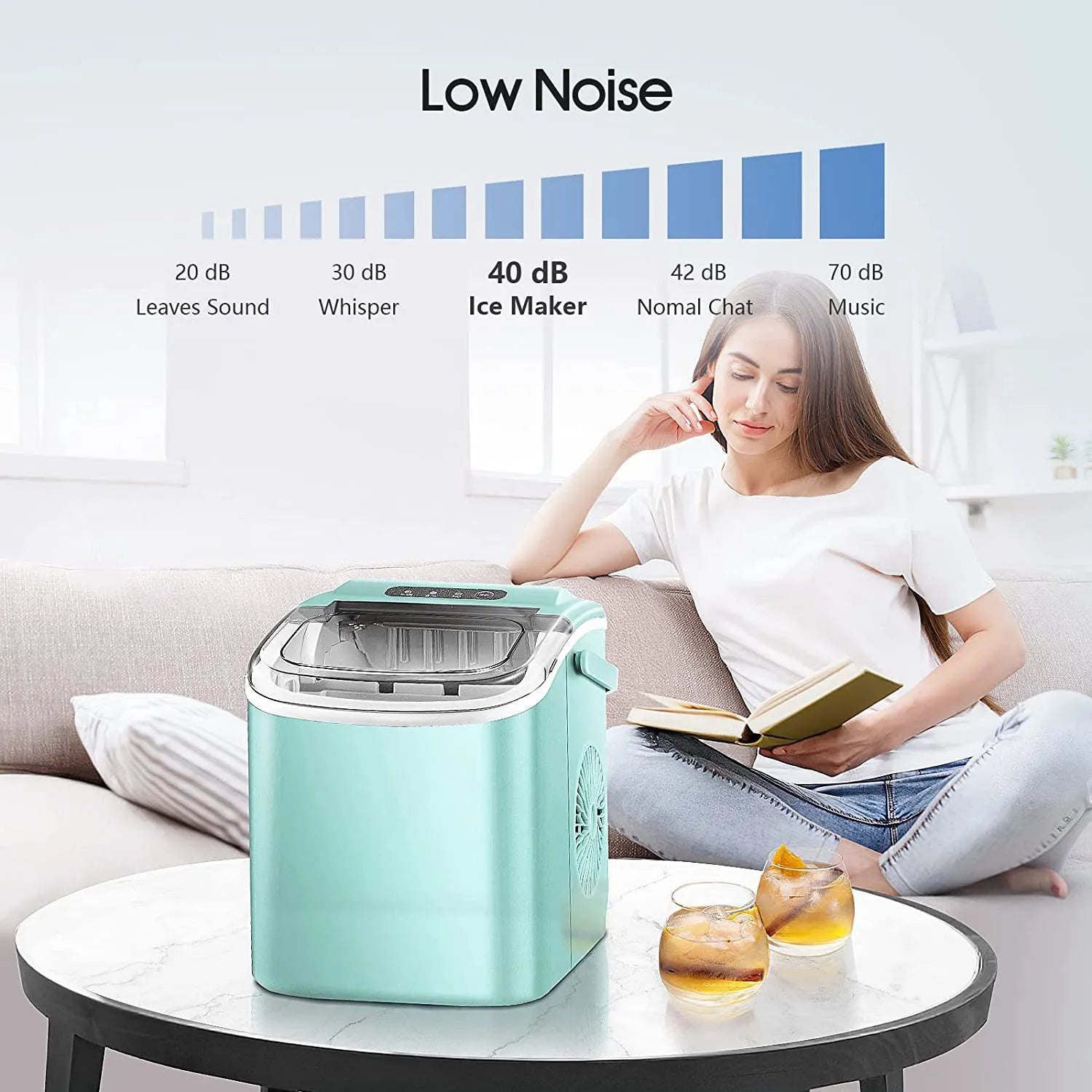 Protable Ice Maker Machine with Handle