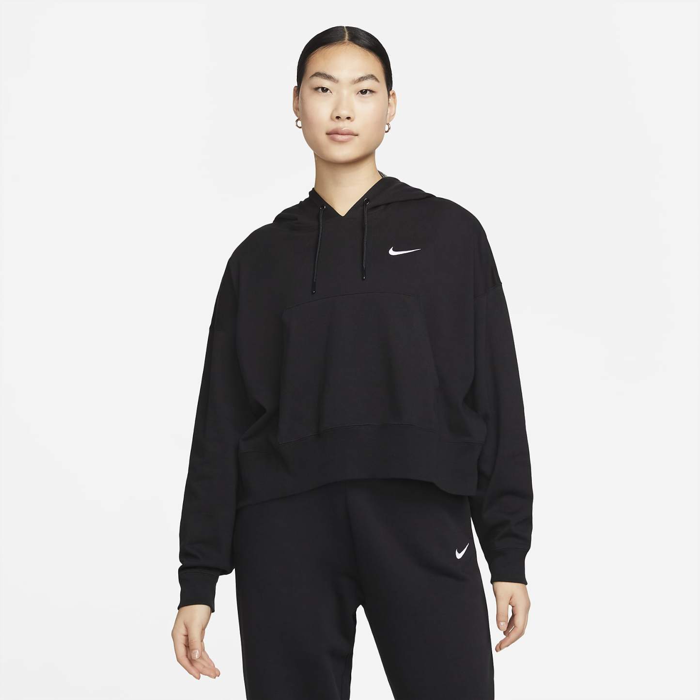 Sportswear - Women's Oversized Jersey Pullover Hoodie