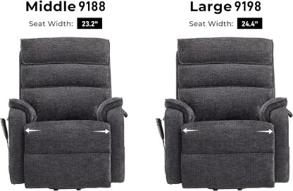 Irene House 9188 Medium Dual Motor Lay Flat Recliner Lift Chair Recliners Infinite Position with Heat Massage for Elderly Up to 300 LBS Electric Power Lift Recliner Chair Sofa