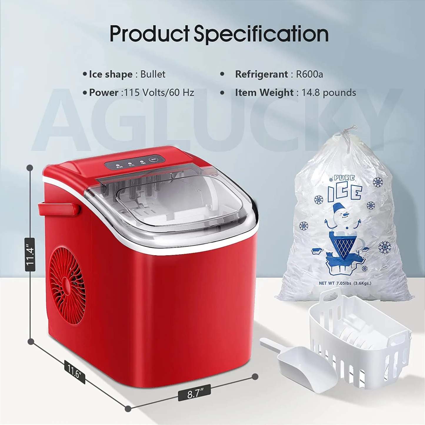 Protable Ice Maker Machine with Handle