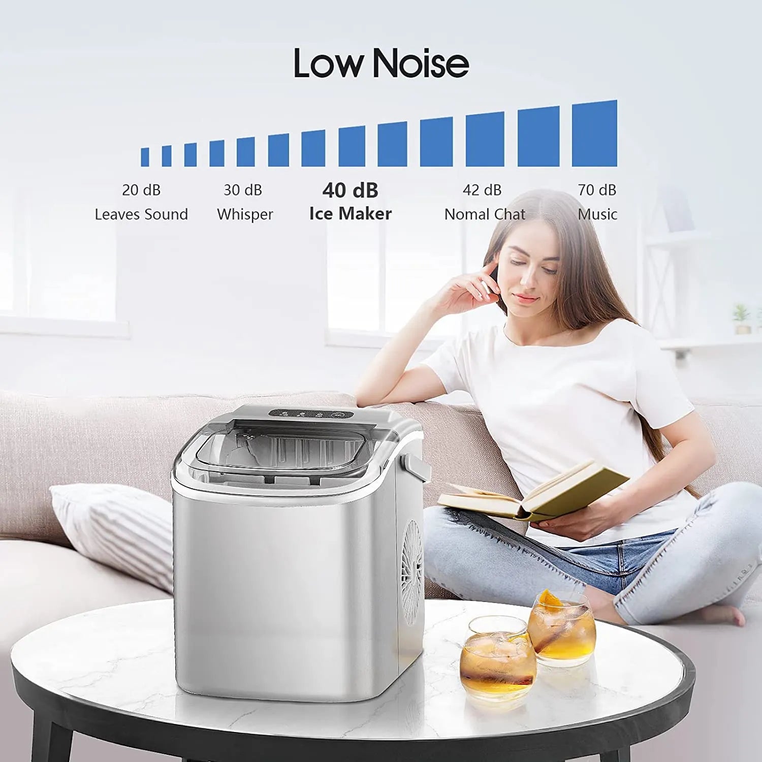 Protable Ice Maker Machine with Handle