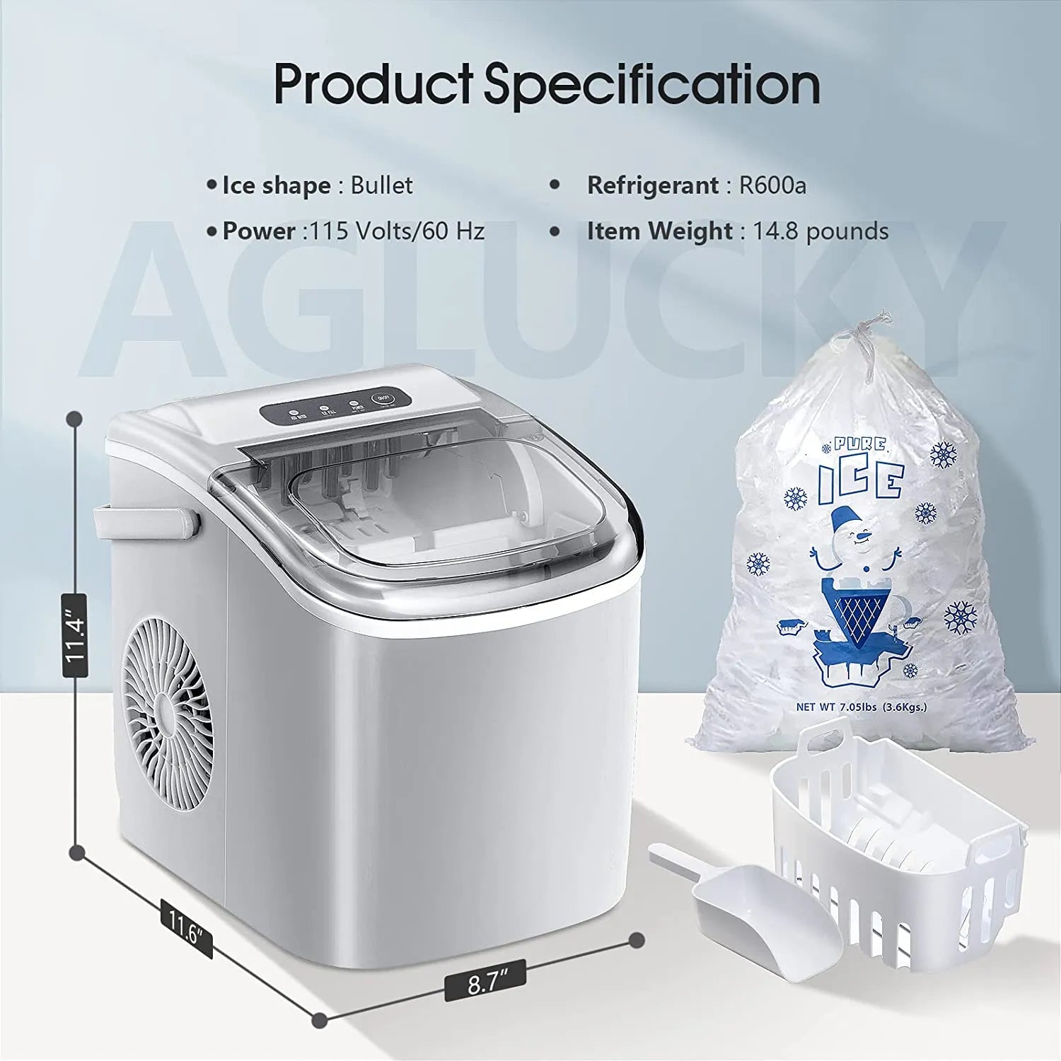 Protable Ice Maker Machine with Handle
