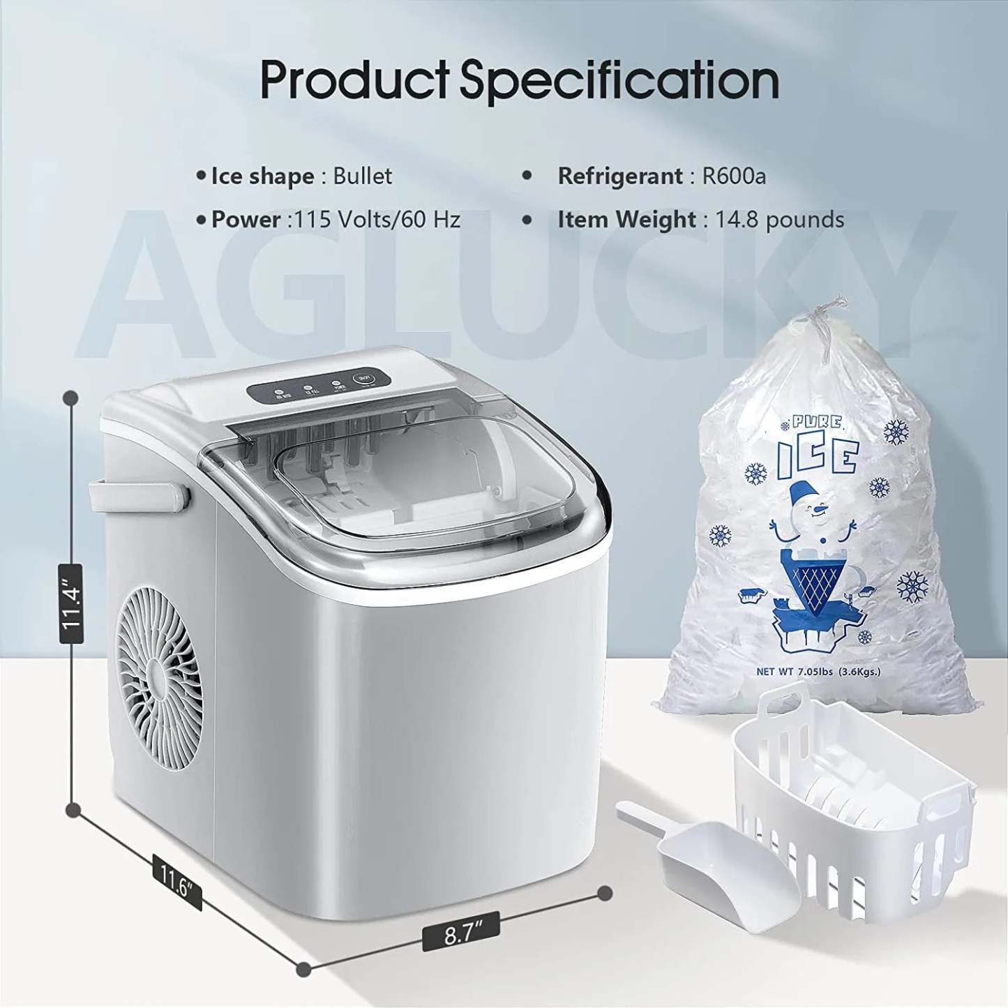 Protable Ice Maker Machine with Handle