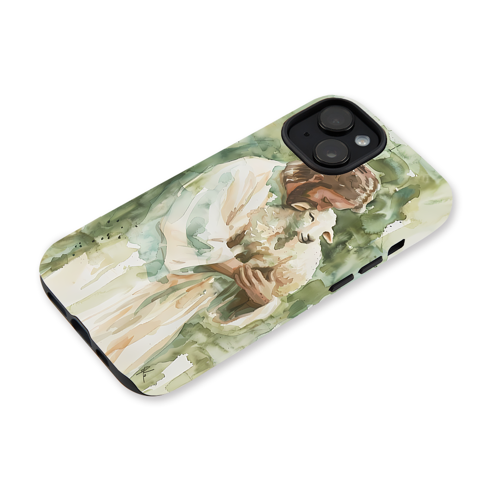 Jesus And Lamb Oil Painting Christian Phone Case-Teevibe