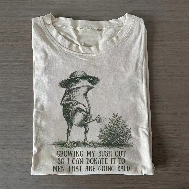 Growing My Bush Out Funny Womens T-shirt-Teevibe