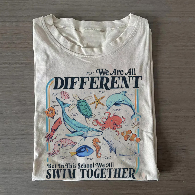 We All Swim Together T-shirt-Teevibe