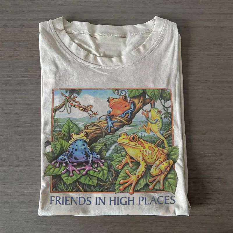 Friends in High Places Frog 90s T-shirt-Teevibe