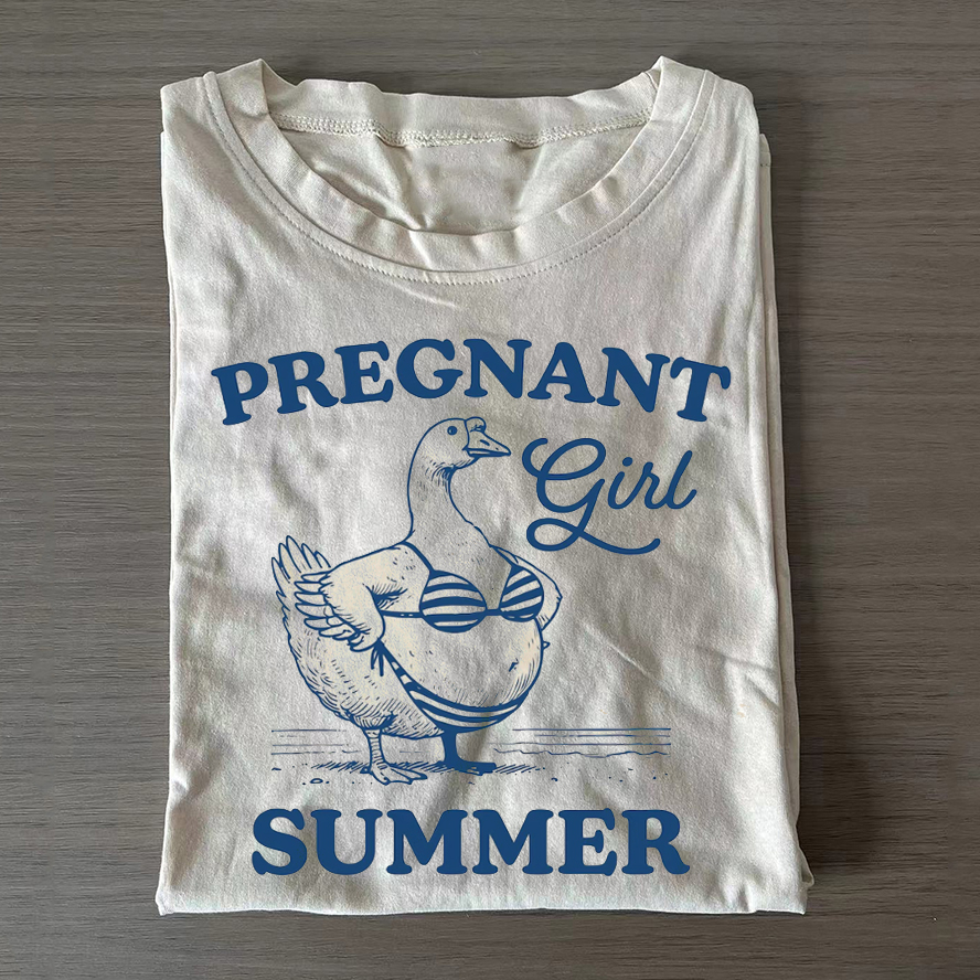 Pregnant Girl Summer T-Shirt-Teevibe