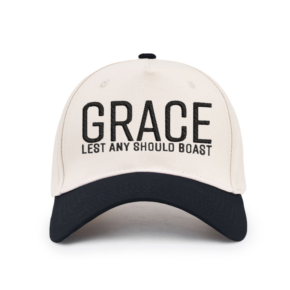 Grace Lest Any Should Boast Christian Trucker Hat-Teevibe