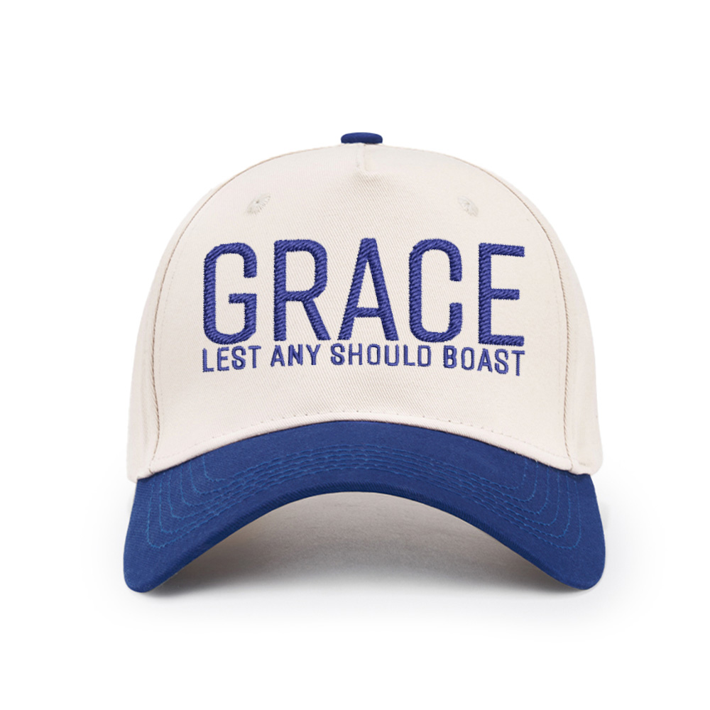 Grace Lest Any Should Boast Christian Trucker Hat-Teevibe