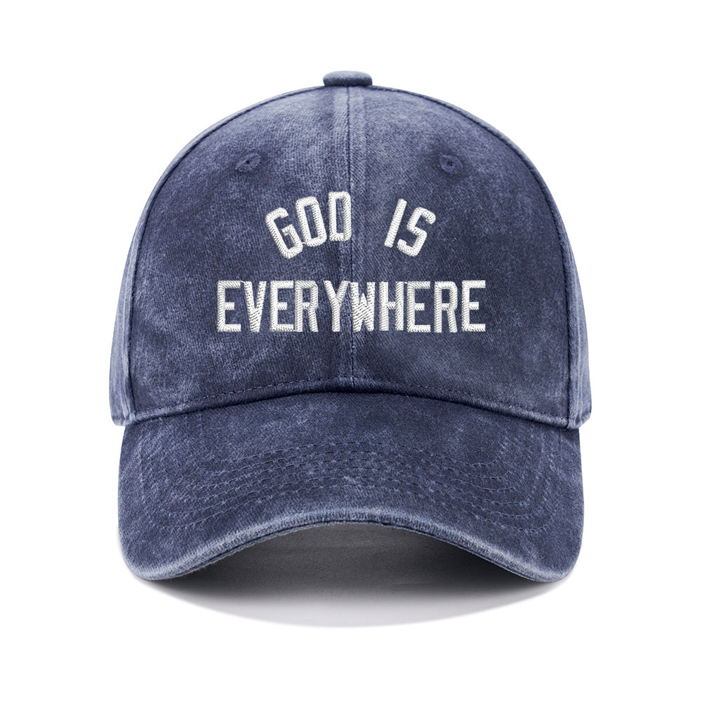 God Is Everywhere Christian Washed Hat-Teevibe