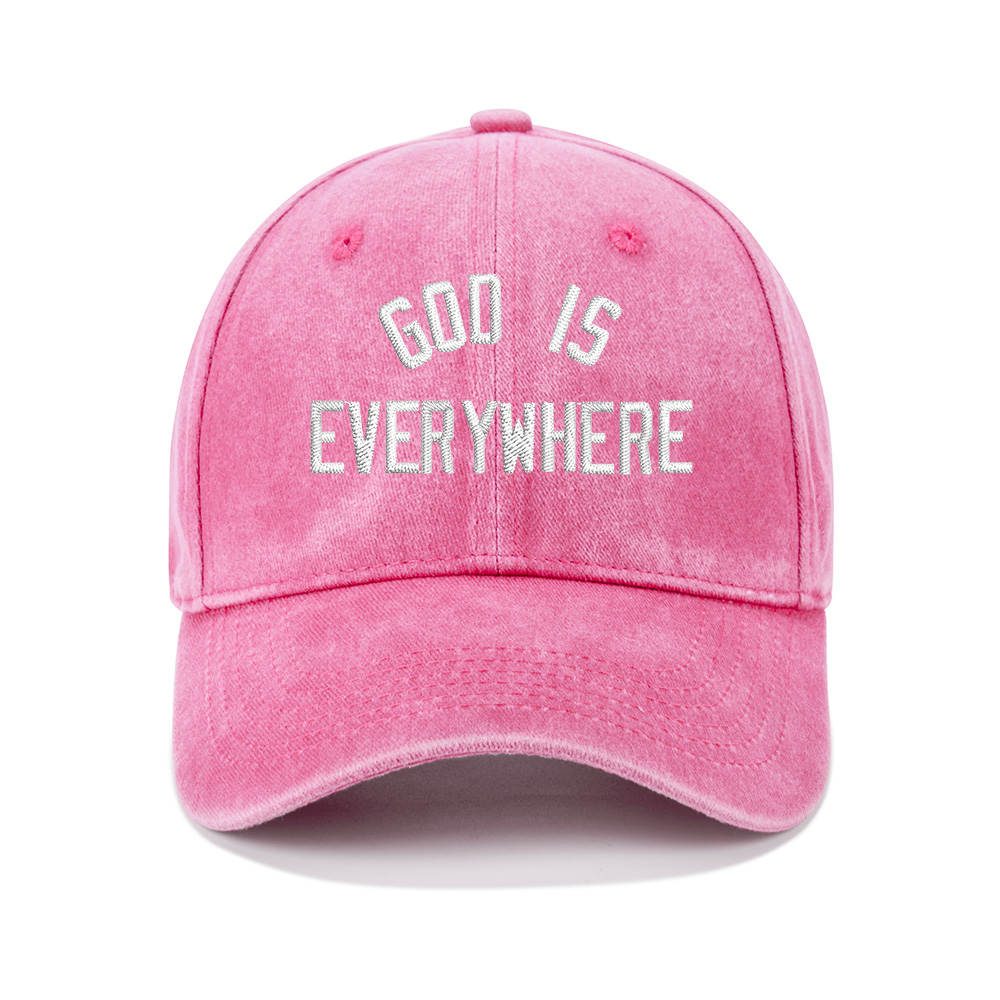 God Is Everywhere Christian Washed Hat-Teevibe