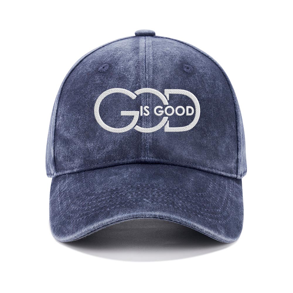 God Is Good Christian Washed Hat-Teevibe