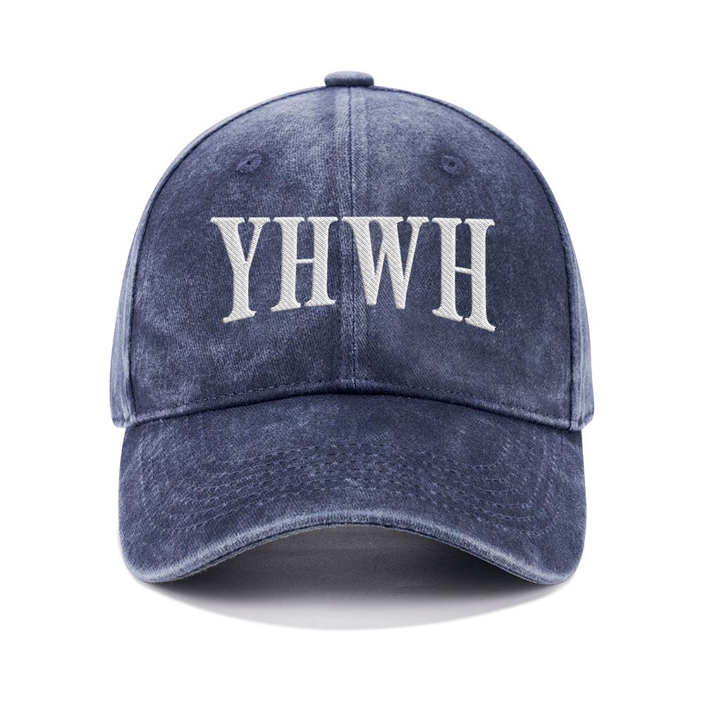 YHWH Embroidered Christian Washed Hat-Teevibe