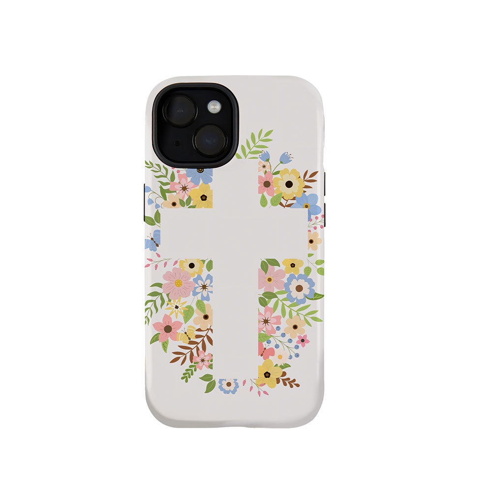 Floral Cross Christian Phone Case-Teevibe