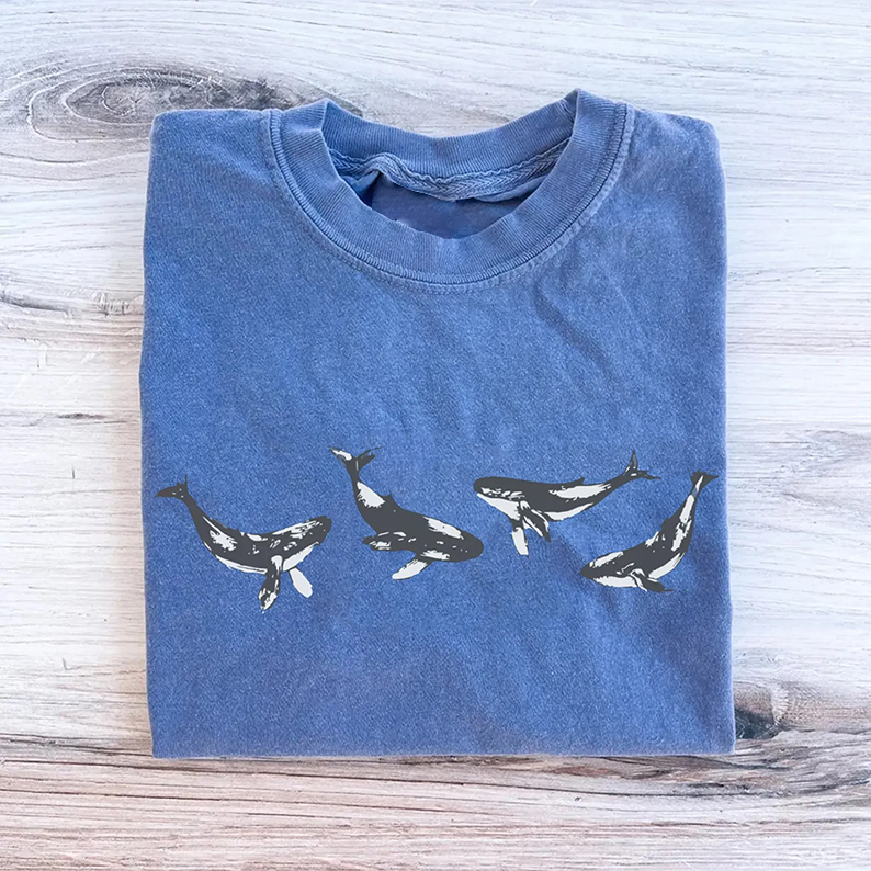 Vintage Whale T-shirt-Teevibe