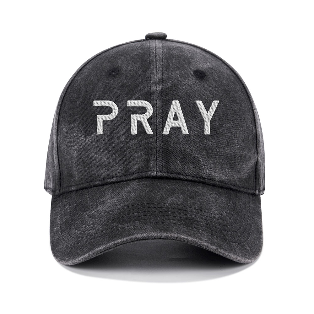 Pray Christian Washed Hat-Teevibe