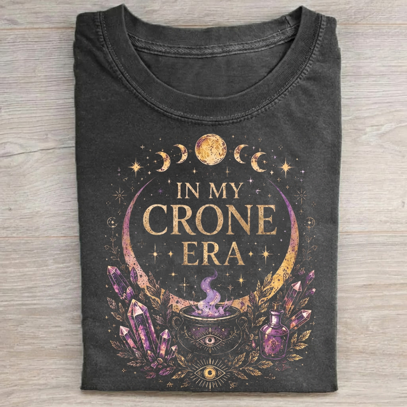 In My Crone Era Witchy Gothic Botanical T-shirt.