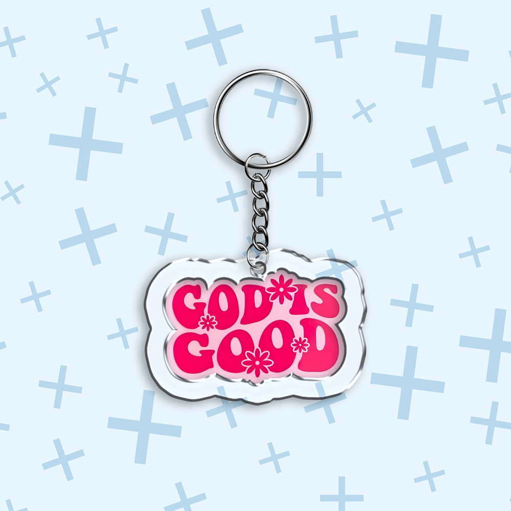 God Is Good Christian Acrylic Keychain-Teevibe