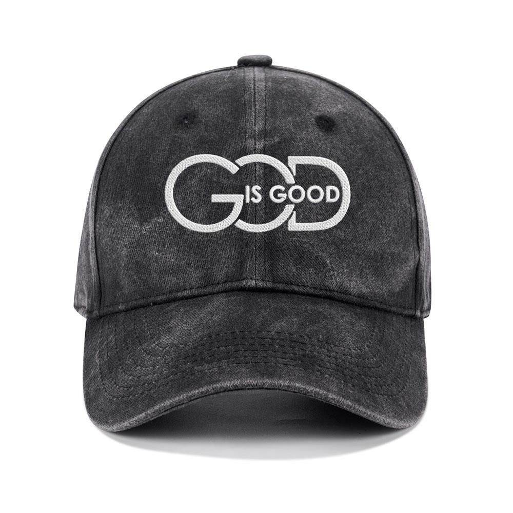 God Is Good Christian Washed Hat-Teevibe