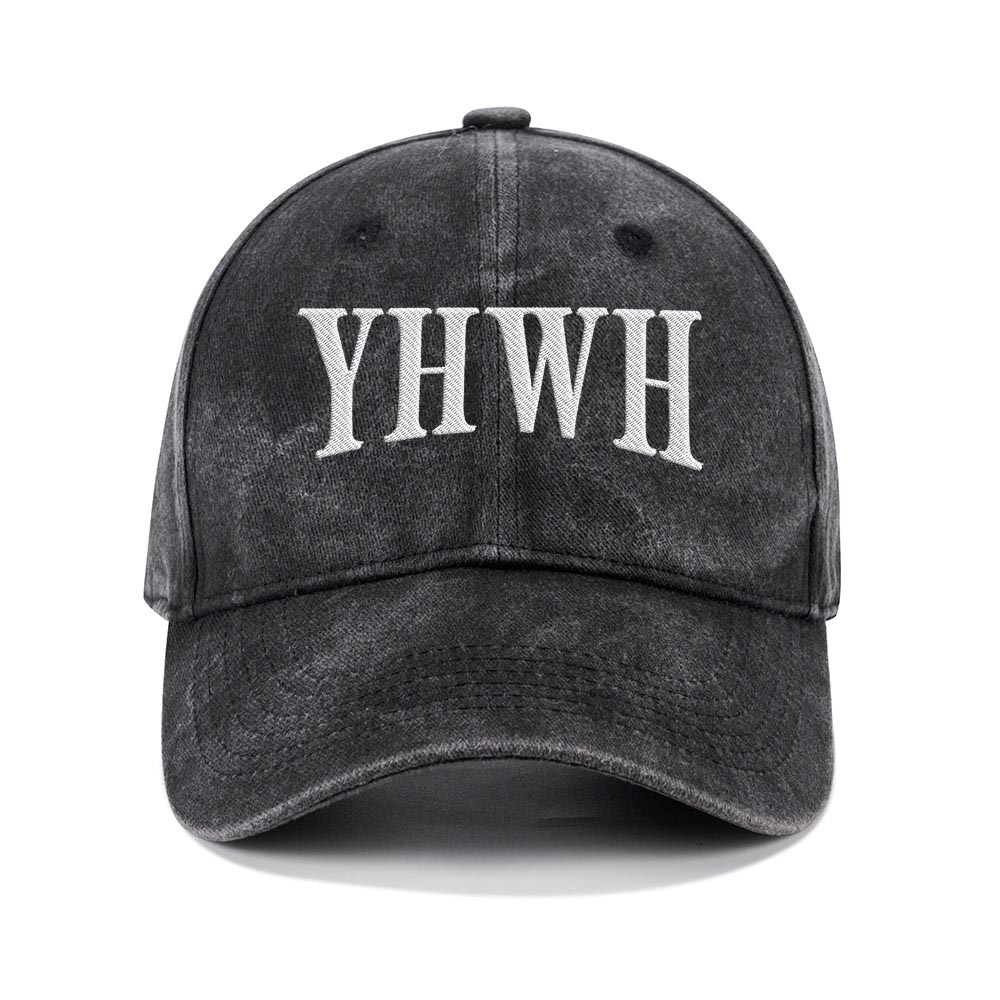 YHWH Embroidered Christian Washed Hat-Teevibe