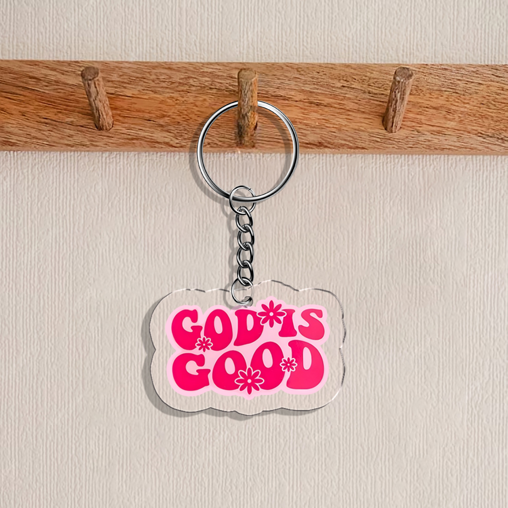 God Is Good Christian Acrylic Keychain-Teevibe