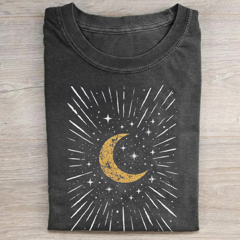 Vintage Boho Moon T-Shirt-Teevibe