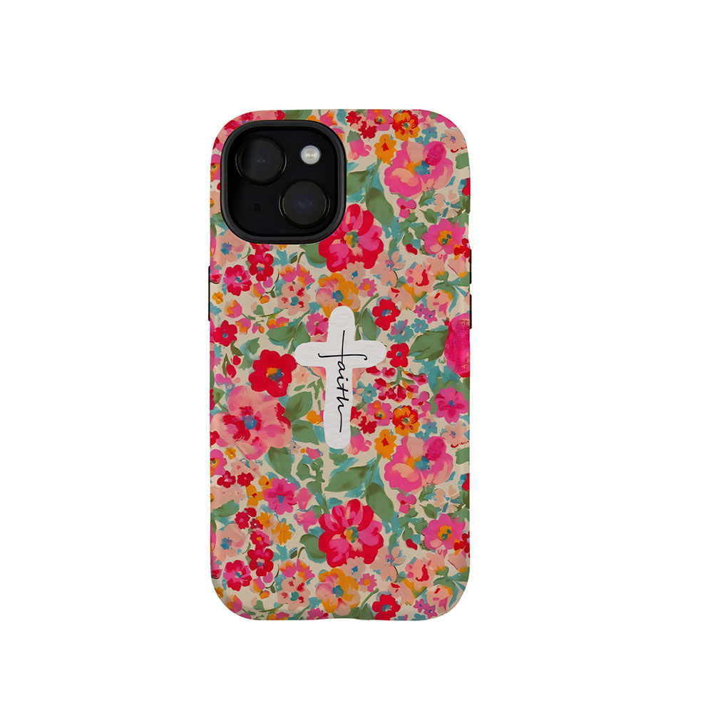 Faith Cross Flower Christian Phone Case-Teevibe