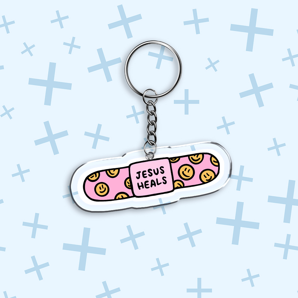 Jesus Heals Christian Acrylic Keychain-Teevibe