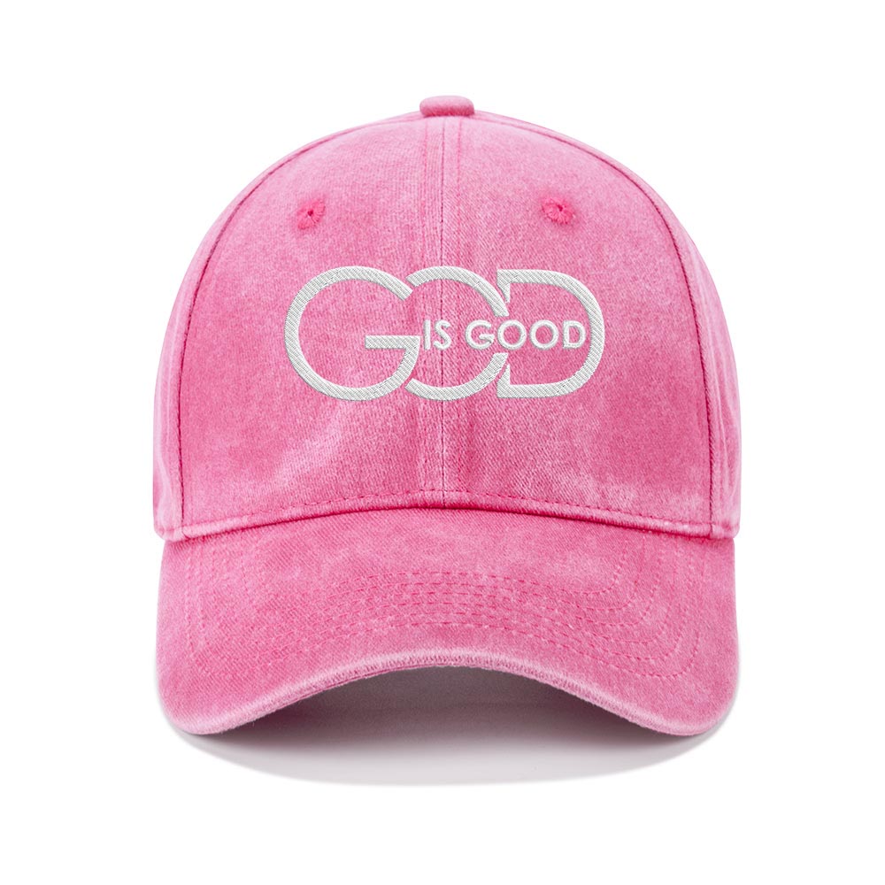God Is Good Christian Washed Hat-Teevibe