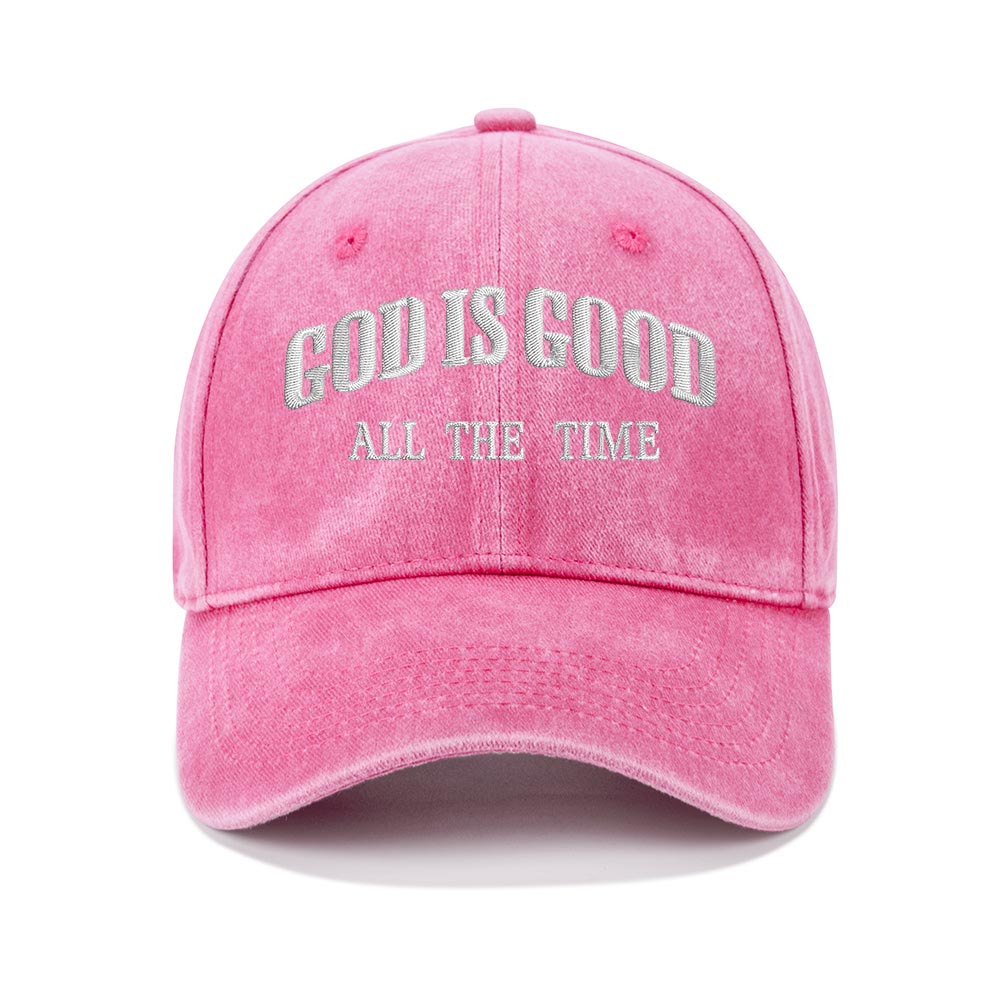 God Is Good All The Time Christian Washed Hat-Teevibe