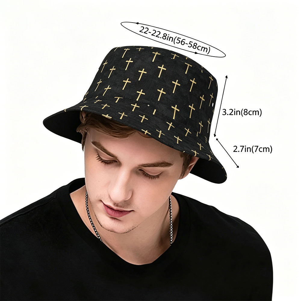 Simple Cross Christian Leisure Bucket Hat-Teevibe