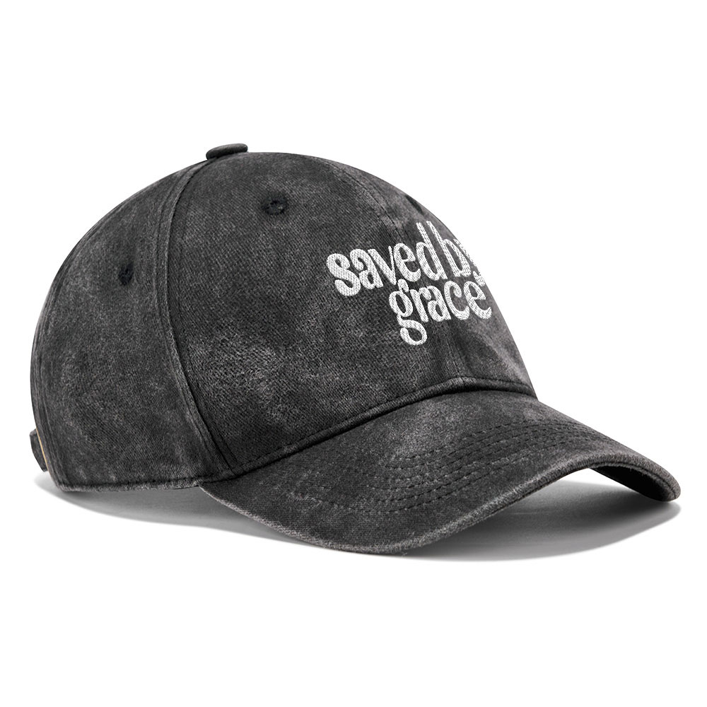 Save By Grace Christian Washed Hat-Teevibe