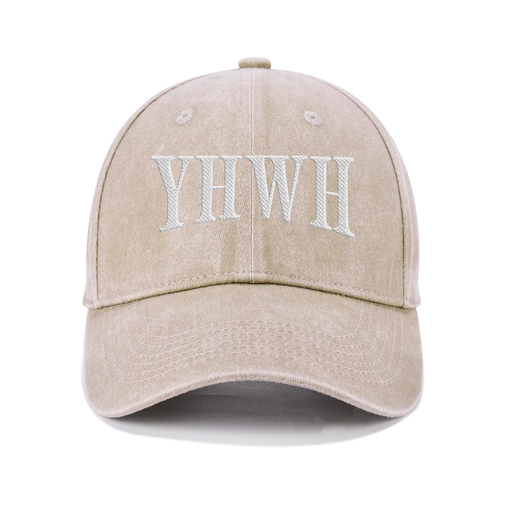 YHWH Embroidered Christian Washed Hat-Teevibe