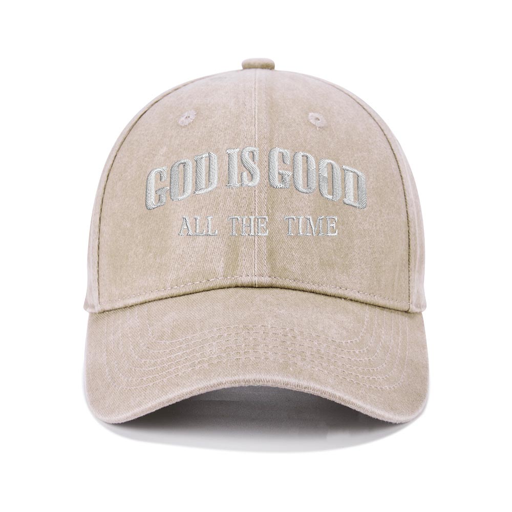 God Is Good All The Time Christian Washed Hat-Teevibe