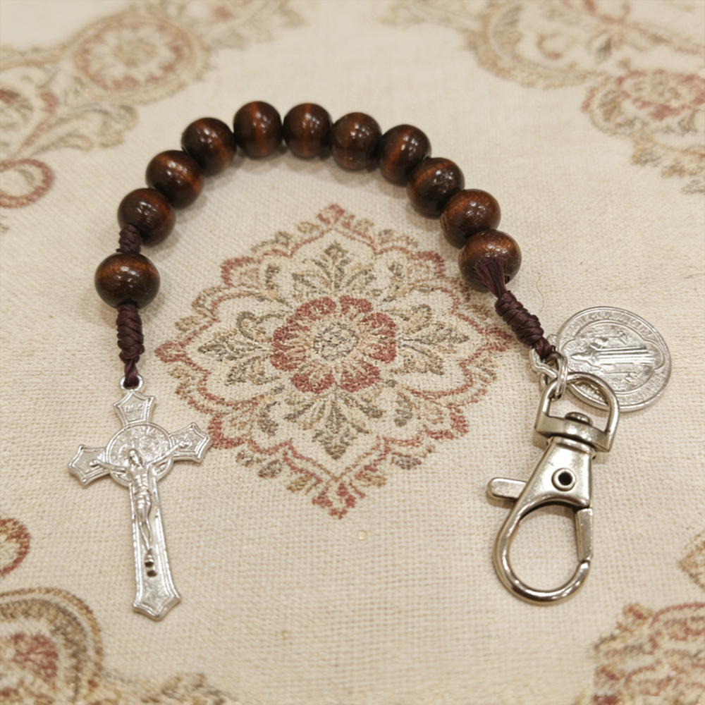 Christian Cross Rosary Keychain for Prayer and Blessing-Teevibe