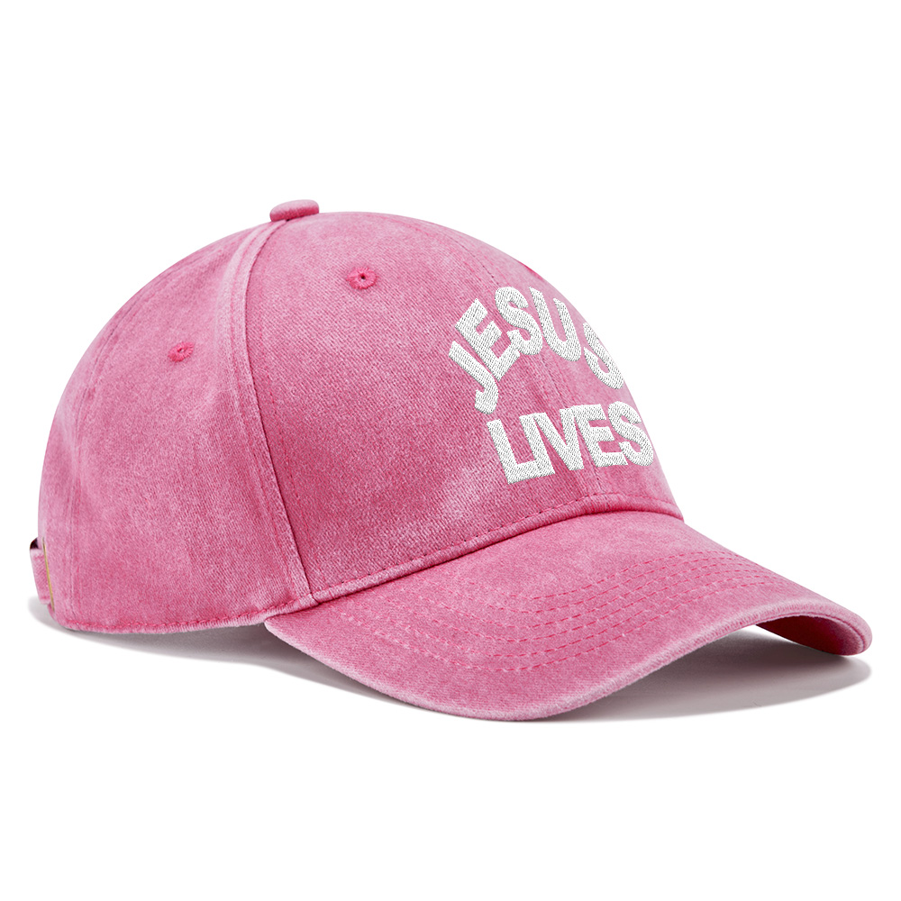 Jesus Lives Christian Washed Hat-Teevibe