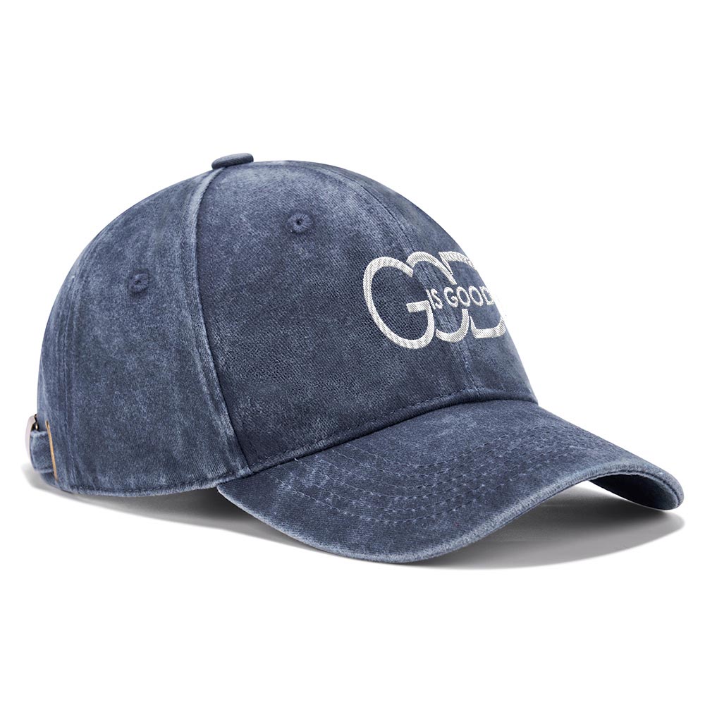 God Is Good Christian Washed Hat-Teevibe