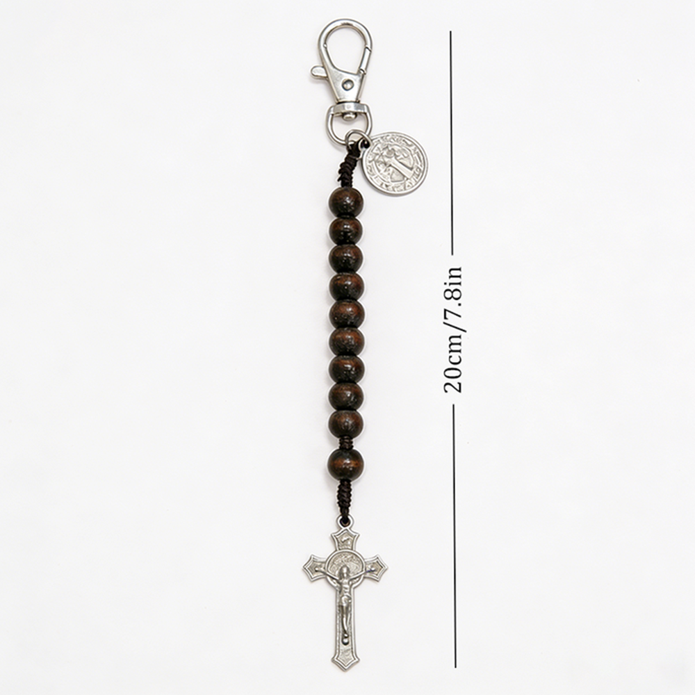 Christian Cross Rosary Keychain for Prayer and Blessing-Teevibe