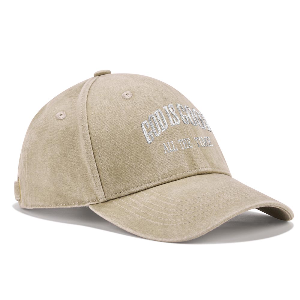 God Is Good All The Time Christian Washed Hat-Teevibe