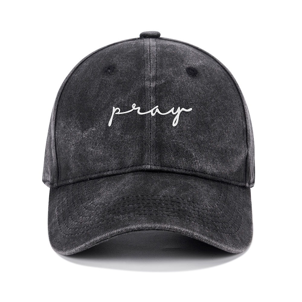 Pray Christian Washed Hat-Teevibe