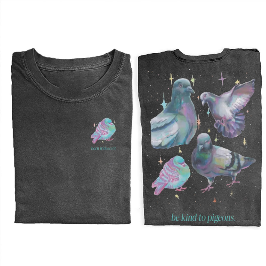 Born Iridescent Pigeon T-shirt-Teevibe
