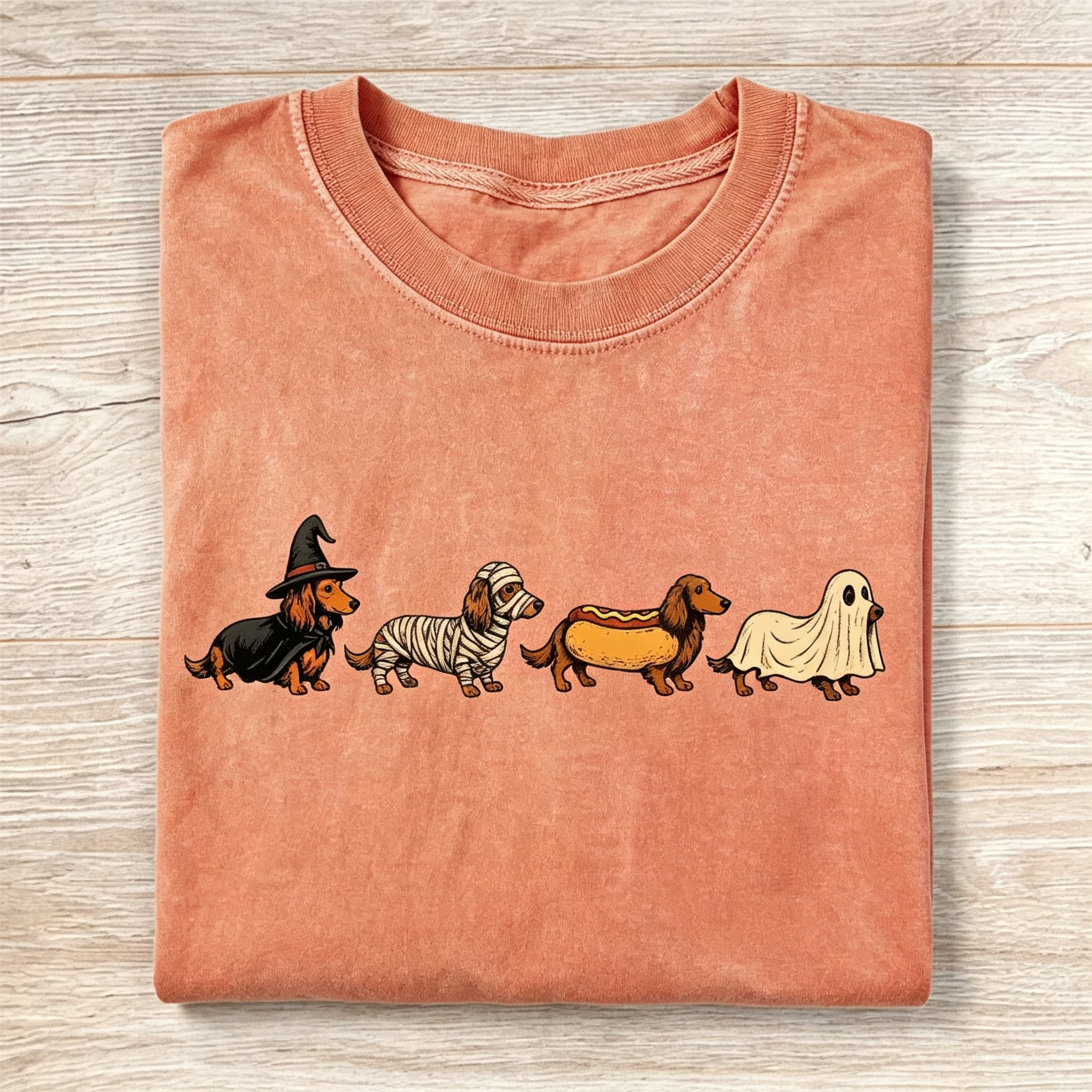 Halloween Dachshund Costume Vintage T‑Shirt