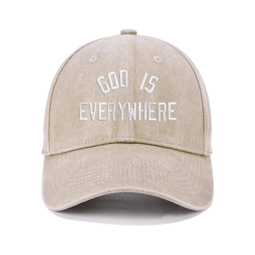 God Is Everywhere Christian Washed Hat-Teevibe