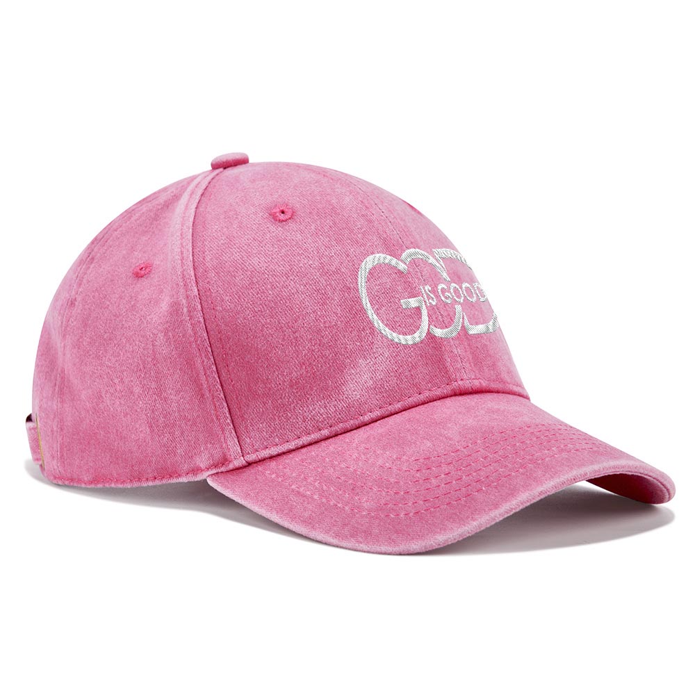 God Is Good Christian Washed Hat-Teevibe